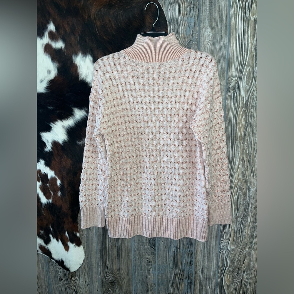 Knox Rose BNWOT size small cable knit turtleneck sweater Orange/pink color